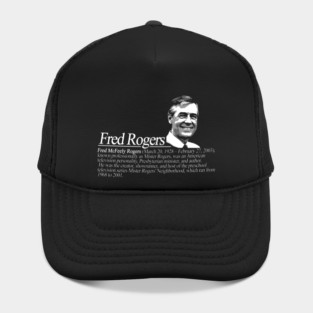 fred rogers wikipedia black and white fan design Hat