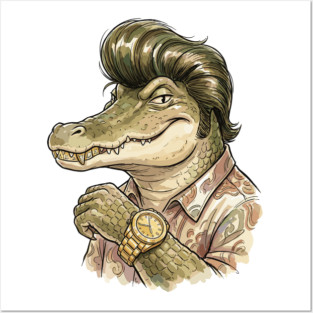 Mob Wife Aesthetic: Alligator's Gold Grill Posters and Art