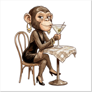 Mob Wife Aesthetic: Martini Monkey Posters and Art