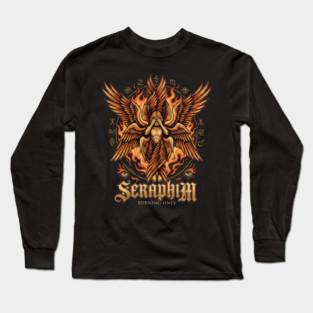 Seraphim Burning Ones Celestial Angel Mystic Wings Long Sleeve T-Shirt
