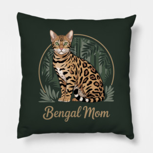 Cute Bengal Cat Mom Pillow