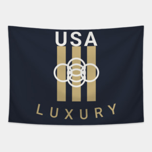 USA Luxury Minimal Geometric Design | Modern American Aesthetic Tee Tapestry