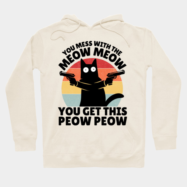 Black Cat Meow Peow Hoodie by The WYLD Tribe