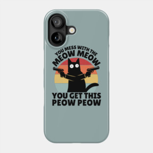 Black Cat Meow Peow Phone Case