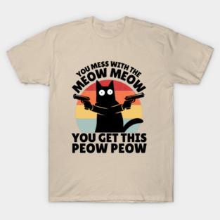 Black Cat Meow Peow T-Shirt