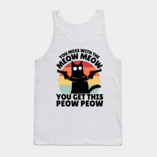 Black Cat Meow Peow Tank Top