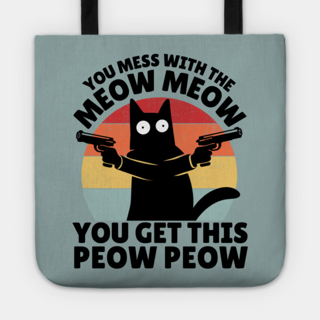 Black Cat Meow Peow Tote by The WYLD Tribe