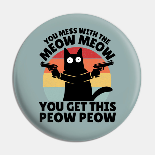 Black Cat Meow Peow Pin by The WYLD Tribe