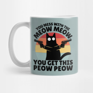 Black Cat Meow Peow Mug