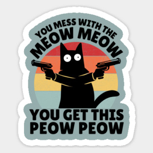Black Cat Meow Peow Magnet