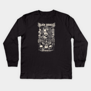 BLACK GODDESS Kids Long Sleeve T-Shirt