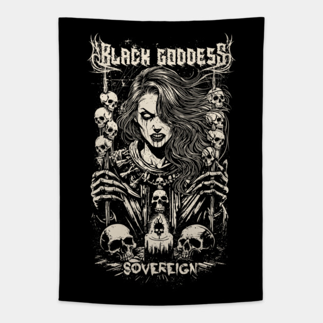 BLACK GODDESS Tapestry by artslaves