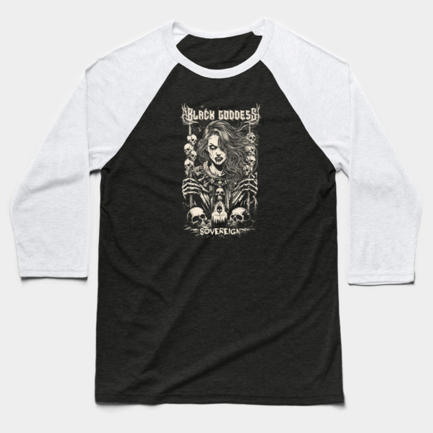 BLACK GODDESS Baseball T-Shirt by artslaves