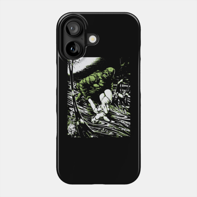 Creature from the Black Lagoon with Girl Comic Book Design Phone Case by Joaddo