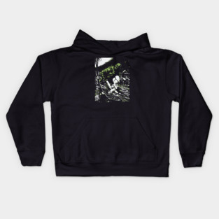 Creature from the Black Lagoon with Girl Comic Book Design Kids Hoodie