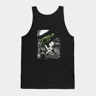 Creature from the Black Lagoon with Girl Comic Book Design Tank Top