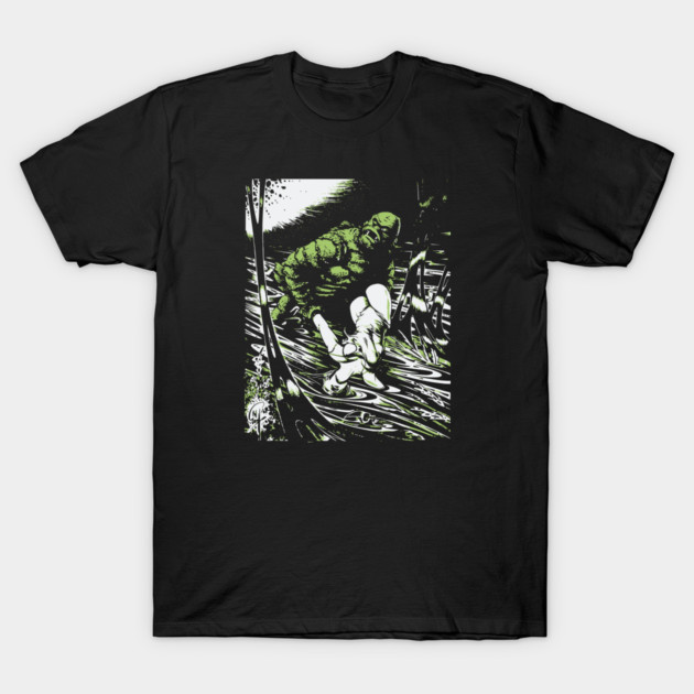 Creature from the Black Lagoon with Girl Comic Book Design T-Shirt by Joaddo