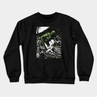 Creature from the Black Lagoon with Girl Comic Book Design Crewneck Sweatshirt