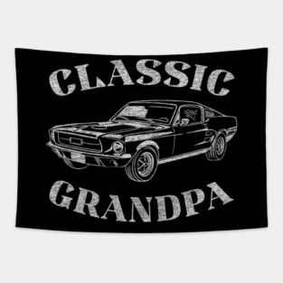 Funny Grandpa Classic Car Tapestry