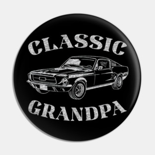 Funny Grandpa Classic Car Pin