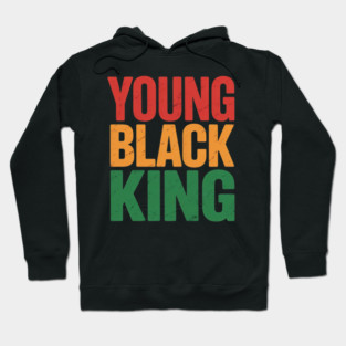 Young Black King - African American Black Heritage Afro Boys Hoodie