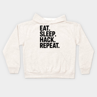 Eat. Sleep. Hack. Repeat. Kids Hoodie