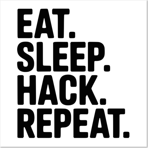 Eat. Sleep. Hack. Repeat. Wall Art by Frank Ring