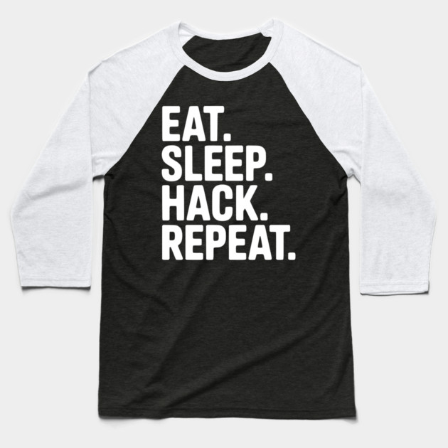Eat. Sleep. Hack. Repeat. Baseball T-Shirt by Frank Ring