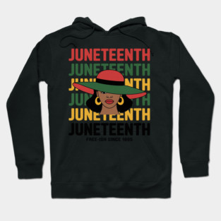 Womens Juneteenth Outfit Freedom Day Feeish Since 1865 Black Girl Hoodie