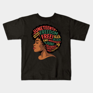 Juneteenth Word Cloud Black Freedom Black History Month Kids T-Shirt