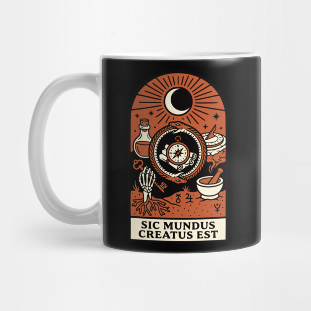 Occult Compass – “Sic Mundus Creatus Est” Latin Magic Art by Designed By Marty