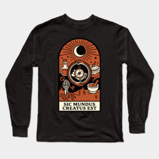 Occult Compass – “Sic Mundus Creatus Est” Latin Magic Art Long Sleeve T-Shirt