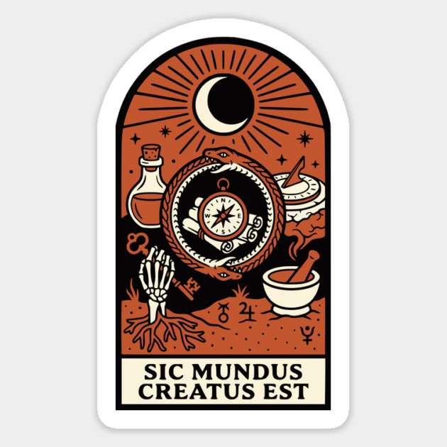 Occult Compass – “Sic Mundus Creatus Est” Latin Magic Art Magnet by Designed By Marty