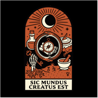 Occult Compass – “Sic Mundus Creatus Est” Latin Magic Art Posters and Art