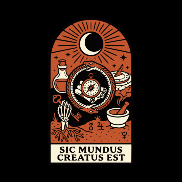 Occult Compass – “Sic Mundus Creatus Est” Latin Magic Art by Designed By Marty
