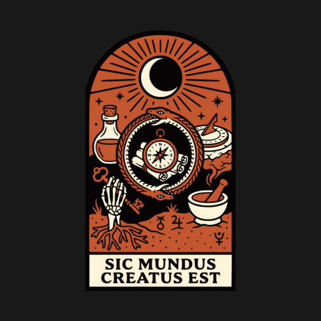 Occult Compass – “Sic Mundus Creatus Est” Latin Magic Art by Designed By Marty