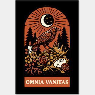 Crowned Crow – “Omnia Vanitas” Gothic Vanitas Art Posters and Art