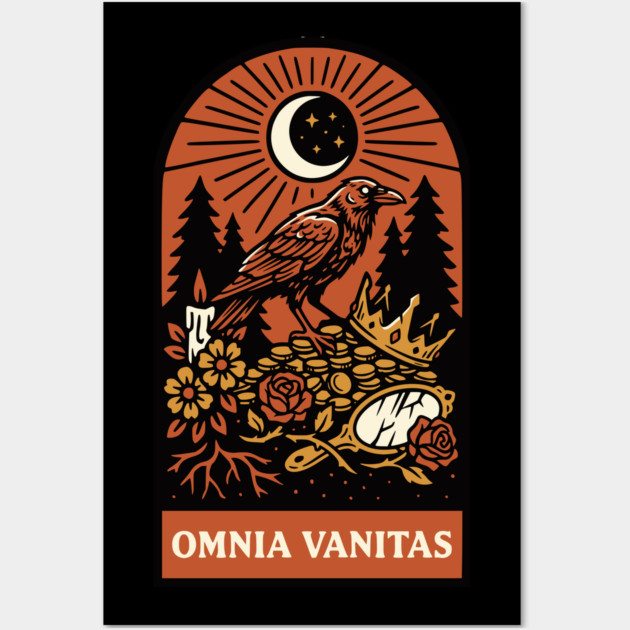 Crowned Crow – “Omnia Vanitas” Gothic Vanitas Art Wall Art by Designed By Marty