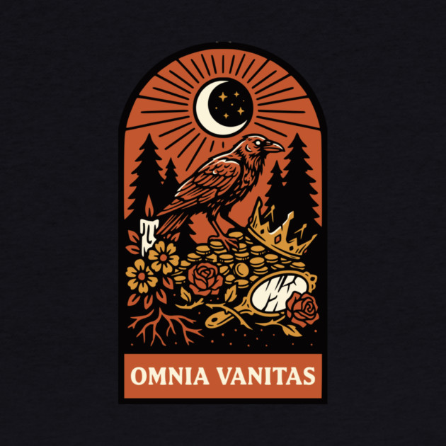 Crowned Crow – “Omnia Vanitas” Gothic Vanitas Art by Designed By Marty