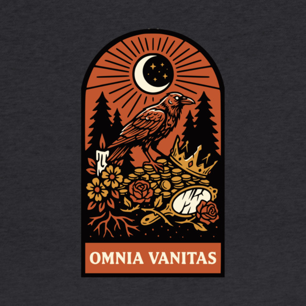 Crowned Crow – “Omnia Vanitas” Gothic Vanitas Art by Designed By Marty