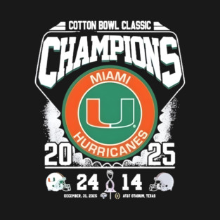 Miami Hurricanes College Football Playoff Cotton Bowl Champions Fiesta-Bowl-2026 T-Shirt