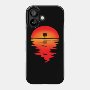 Solar Panel Silhouette Sunset Reflection Renewable Energy Nature Phone Case