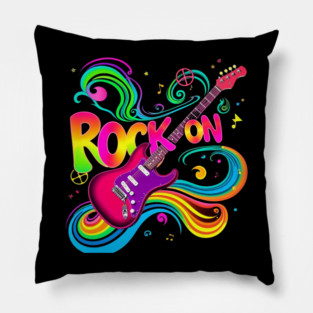 Rock On – Bold Attitude Music & Rebel Energy Design Pillow