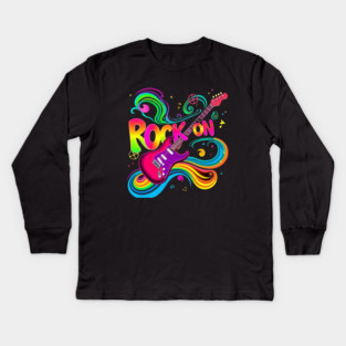 Rock On – Bold Attitude Music & Rebel Energy Design Kids Long Sleeve T-Shirt