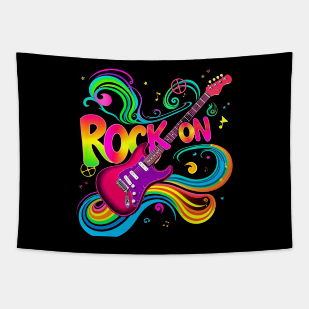 Rock On – Bold Attitude Music & Rebel Energy Design Tapestry by Muhammad Naveed Khan