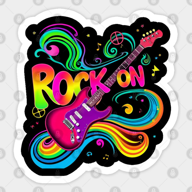Rock On – Bold Attitude Music & Rebel Energy Design Sticker by Muhammad Naveed Khan