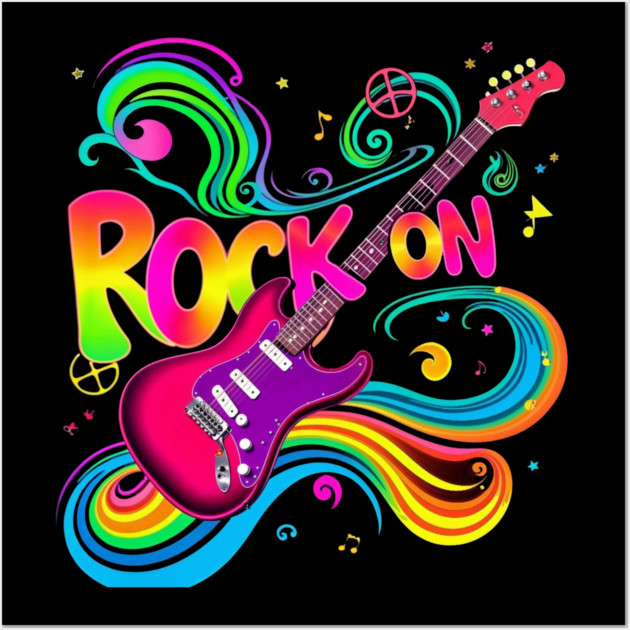 Rock On – Bold Attitude Music & Rebel Energy Design Wall Art by Muhammad Naveed Khan