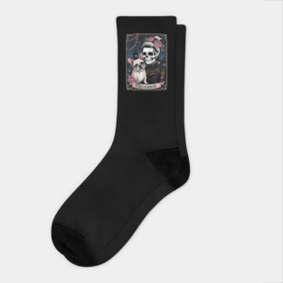 Forevermore Skeleton Bulldog Lovers Socks