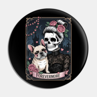 Forevermore Skeleton Bulldog Lovers Pin