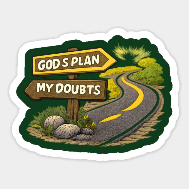 God’s Plan Over My Doubts Christian Faith Design | Inspirational Trust God Quote Magnet by Anne Lee